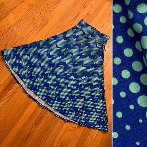 Awesome Royal Blue / Aqua Maxi Skirt L NWT